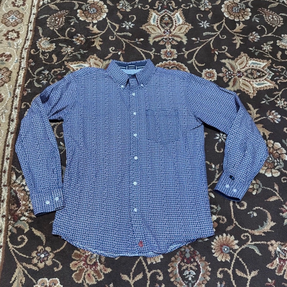 Men's Casual Blue Button Down Shirt